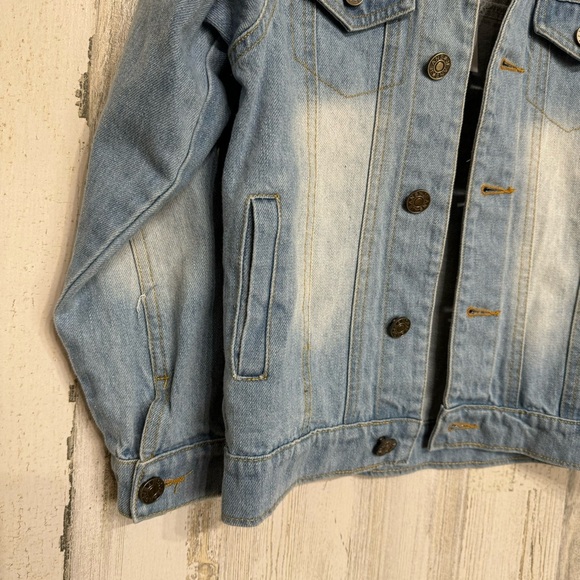 Lola And The Boys Dinosaur Embroidered Denim Jacket Kids Size 8 Blue - Picture 3 of 8